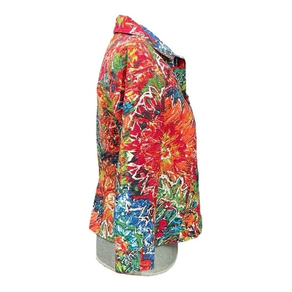 Chico's Beautiful Silk Blend Bright Floral Jacket size 0 - Picture 2 of 9